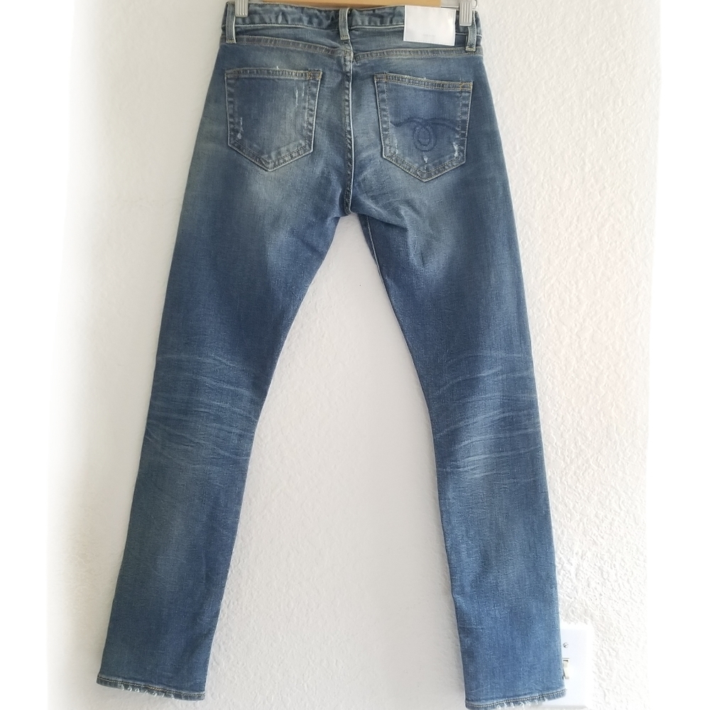 R13 Kate Skinny Distressed Stretchy Jeans Size 27 Mid Wash Blue - Picture 5 of 13